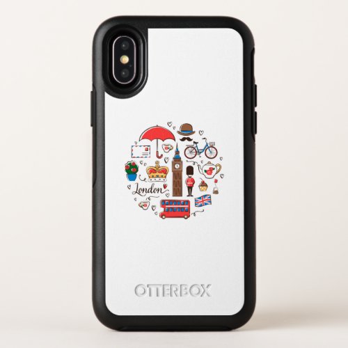 London Doodles OtterBox Symmetry iPhone X Case