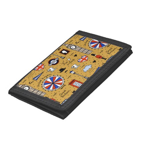 London Doodles Unisex Trifold Wallet