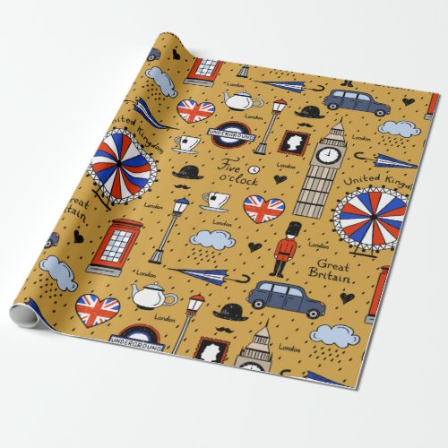 London Doodles Wrapping Paper