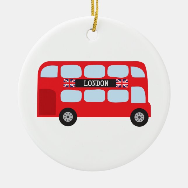 London double-decker bus ceramic ornament (Front)