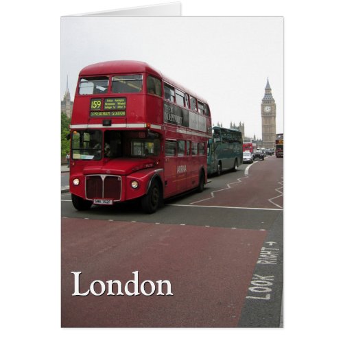 London Double_decker Bus Greeting Card