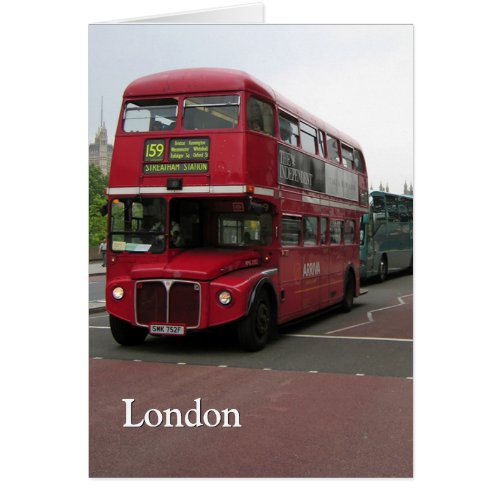 London Double_decker Bus Note Card