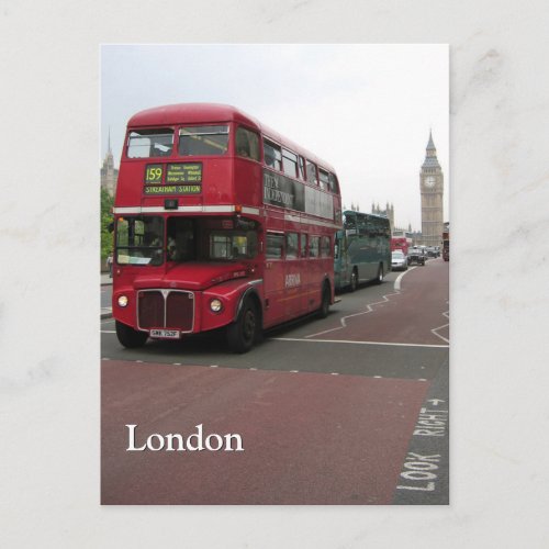 London Double_decker Bus Personalized Postcard