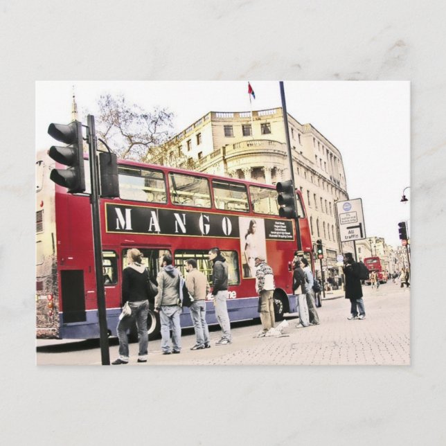 London Double Decker Bus Postcard (Front)