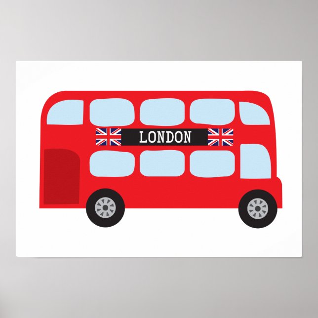 London double-decker bus poster (Front)