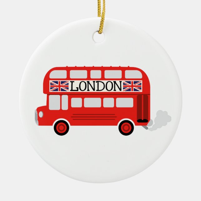 London Double Decker Ceramic Ornament (Front)