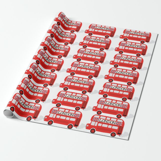 London Double Decker Wrapping Paper (Unrolled)