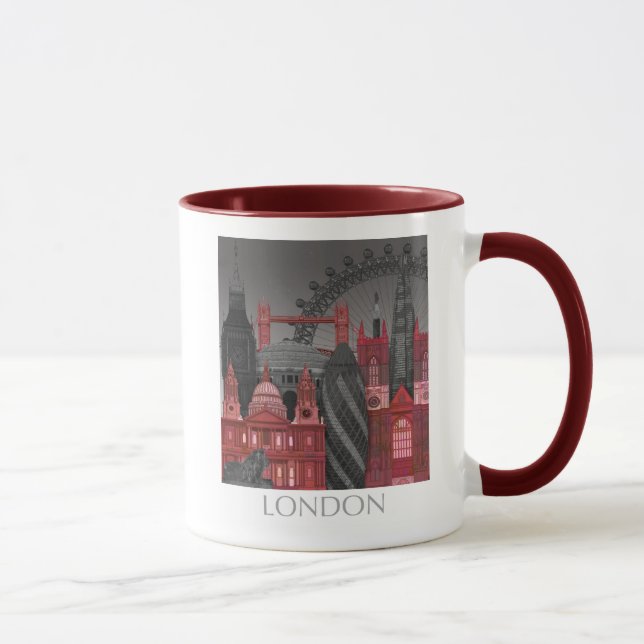 London Elevations by Night - Red Mug (Right)