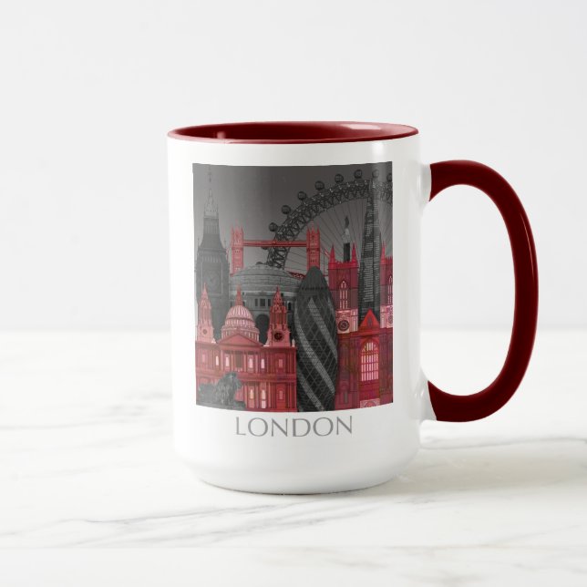 London Elevations by Night - Red Mug (Right)