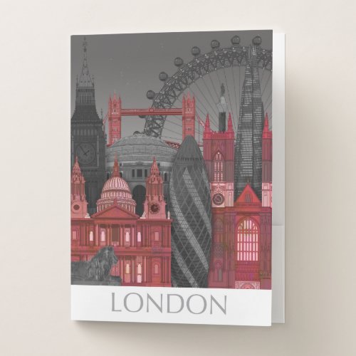 London Elevations by Night _ Red Pocket Folder
