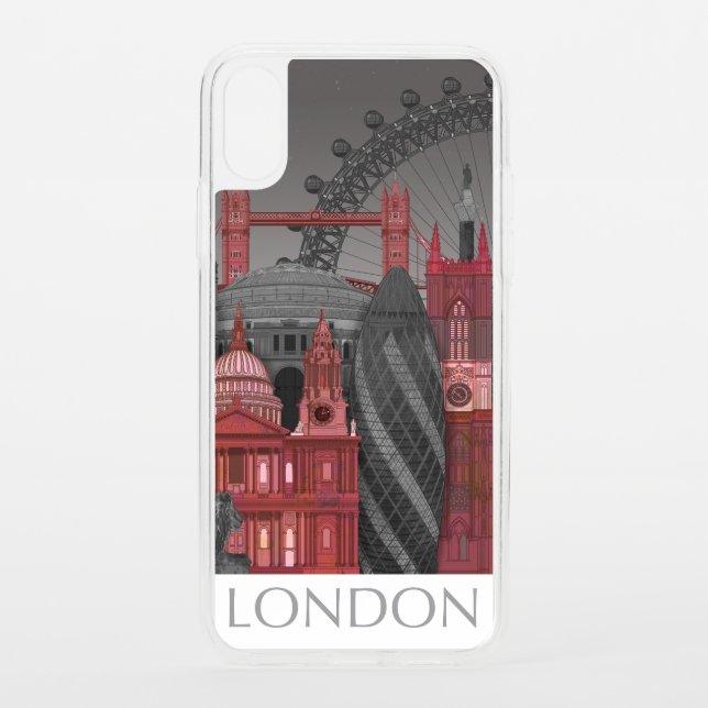 London Elevations by Night - Red Uncommon iPhone Case (Back)