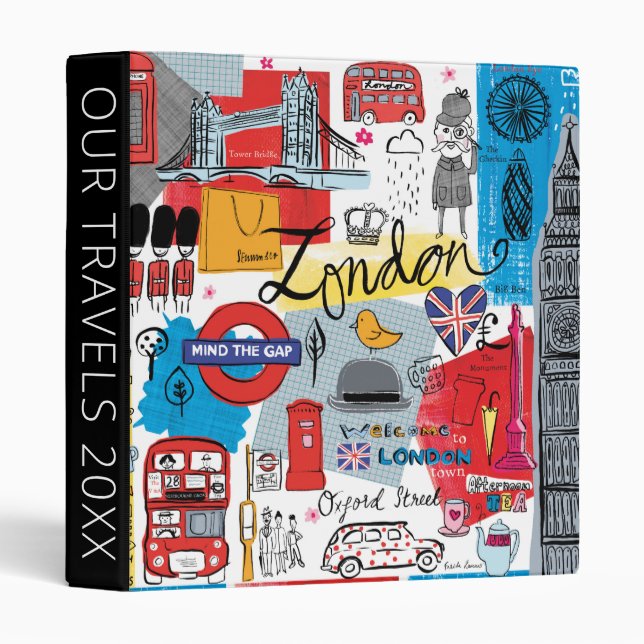 London, England 3 Ring Binder (Front/Spine)