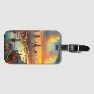 London England Art in style of Edouard Leon Cortes Luggage Tag
