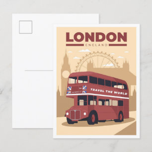 London England Art Vintage Travel Illustration Postcard