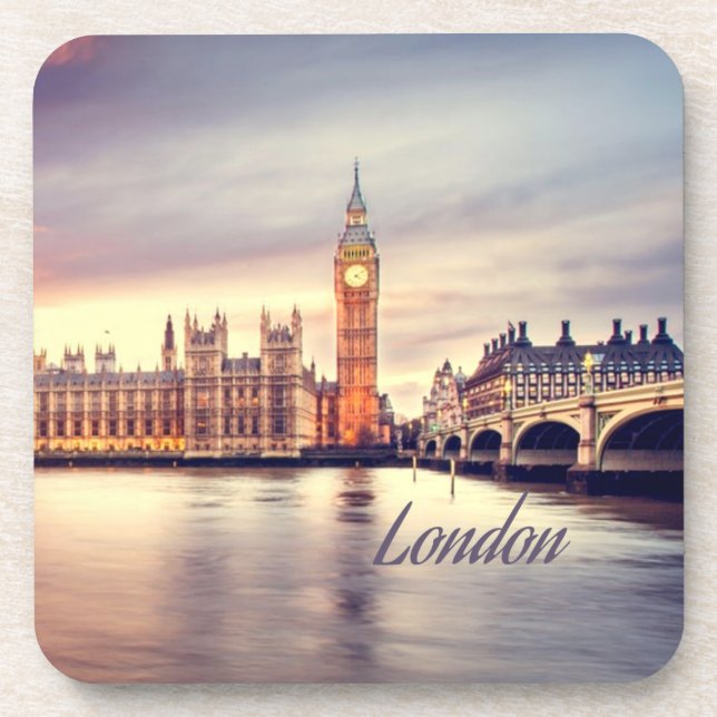 London England Big Ben Beverage Coaster (Front)