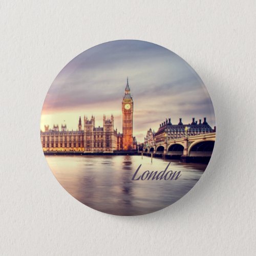 London England Big Ben Button