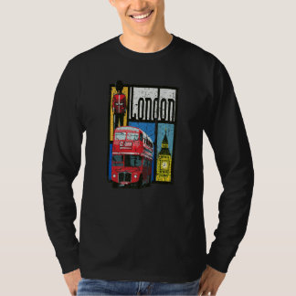 London England Big Ben Double Decker Queens Guard  T-Shirt