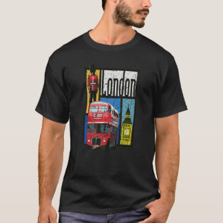 London England Big Ben Double Decker Queens Guard  T-Shirt