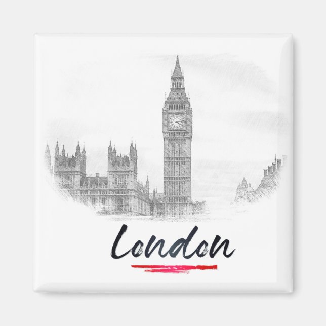 London - England - Big Ben Magnet (Front)