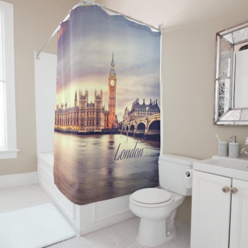 London England Big Ben Shower Curtain