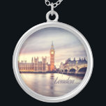 London England Big Ben Silver Plated Necklace<br><div class="desc">London England Big Ben This makes a great gift for anyone who has visited London England or who is from there. It would also make a great surprise if you are planning a trip as a way to announce where you are going Customize and personalize it with a name or...</div>