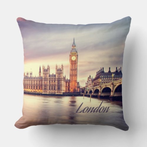 London England Big Ben Throw Pillow