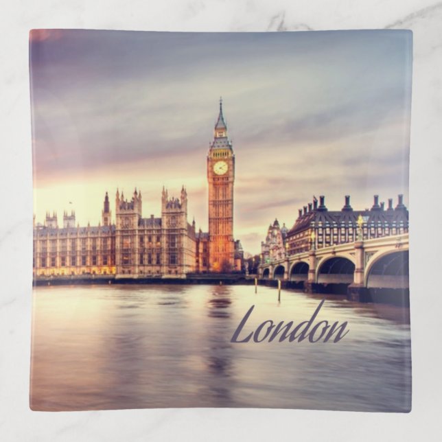 London England Big Ben Trinket Tray (Front)