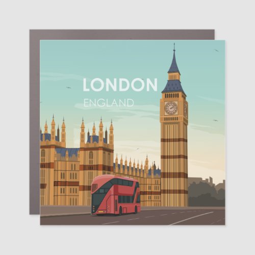 London England Big Ben Vintage Travel Car Magnet