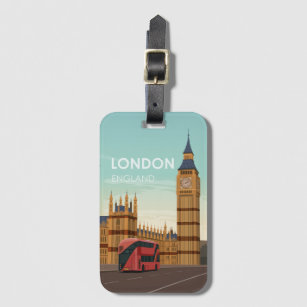 London England Big Ben Vintage Travel Luggage Tag