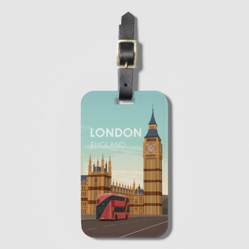 London England Big Ben Vintage Travel Luggage Tag