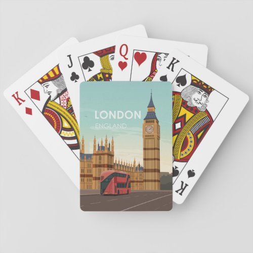 London England Big Ben Vintage Travel Poker Cards