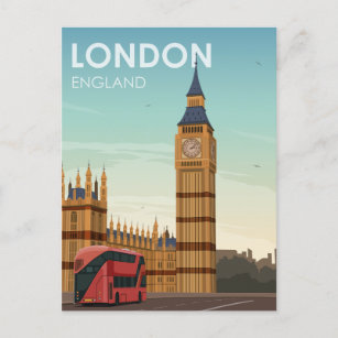 London England Big Ben Vintage Travel Postcard