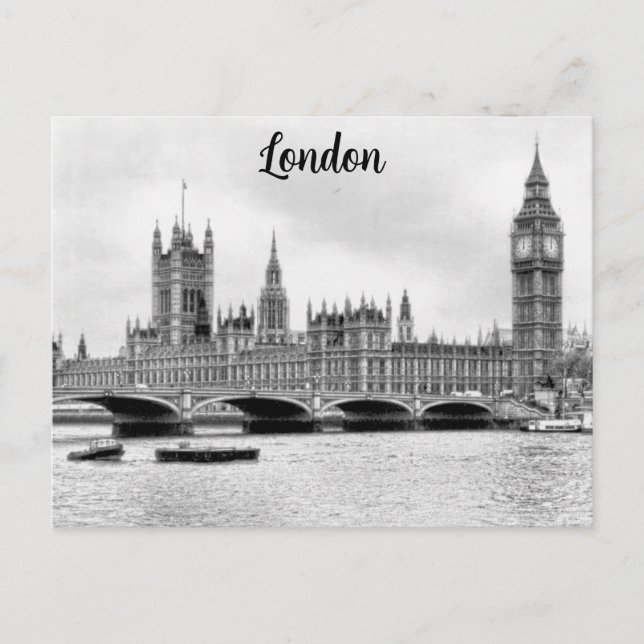 London England Big Ben Westminster Travel Postcard (Front)