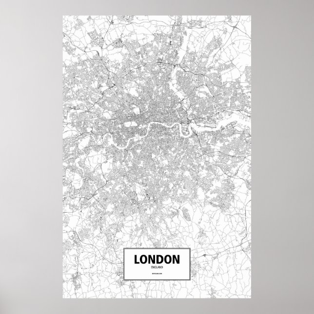 London, England (black on white) Poster (Front)