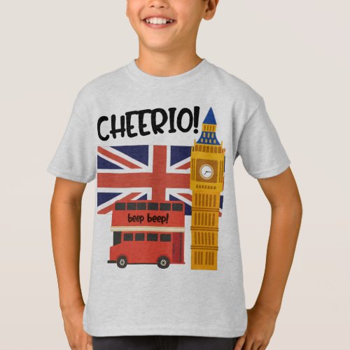 London England Cheerio United Kindgdom Big Ben T_Shirt