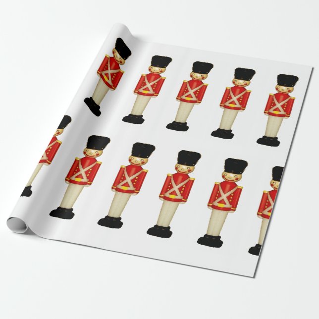 London England Christmas Wrapping Paper (Unrolled)