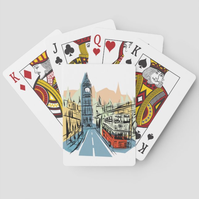 London England city scape playing cards (Back)
