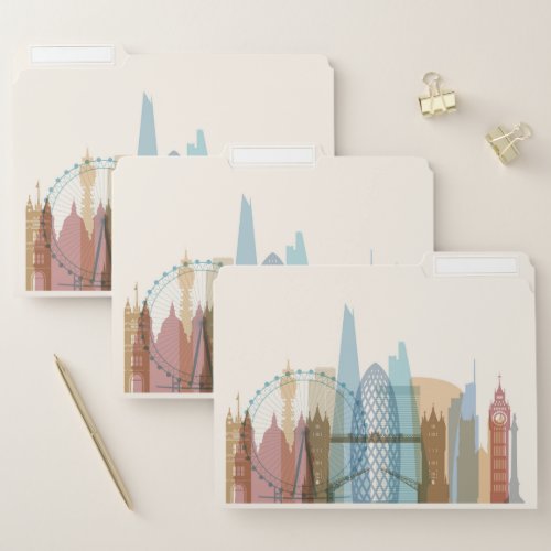 London England  City Skyline File Folder