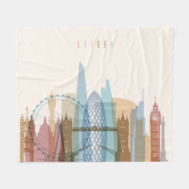 London, England | City Skyline Fleece Blanket (Front (Horizontal))