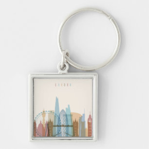 London, England   City Skyline Keychain