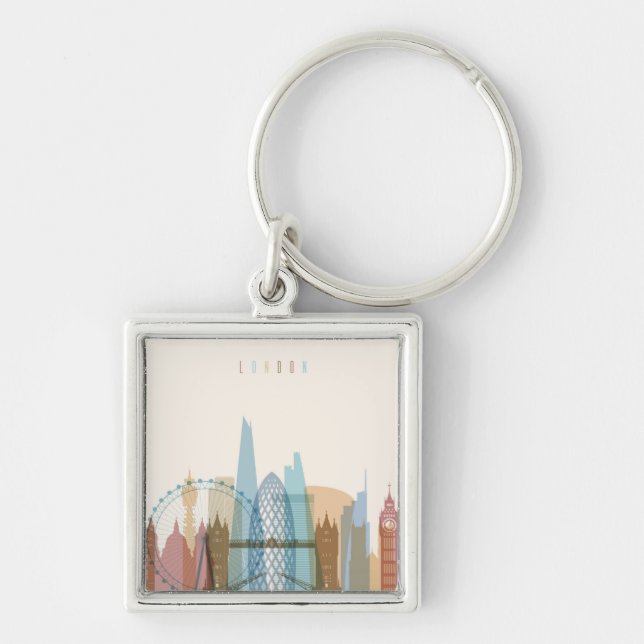 London, England | City Skyline Keychain (Front)