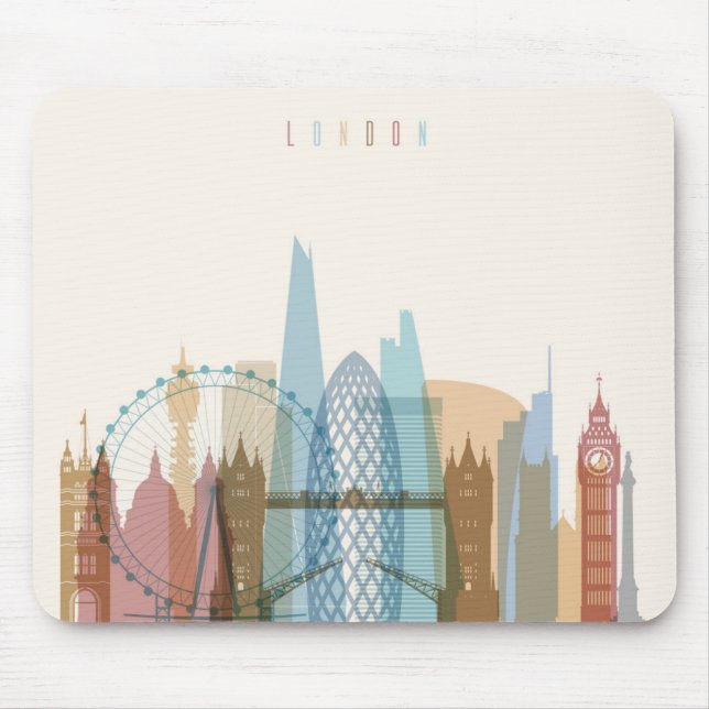 London, England | City Skyline Mouse Pad (Front)