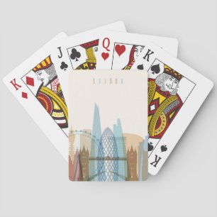 London, England City Skyline Poker Cards