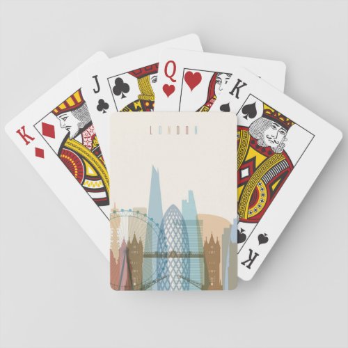 London England  City Skyline Poker Cards