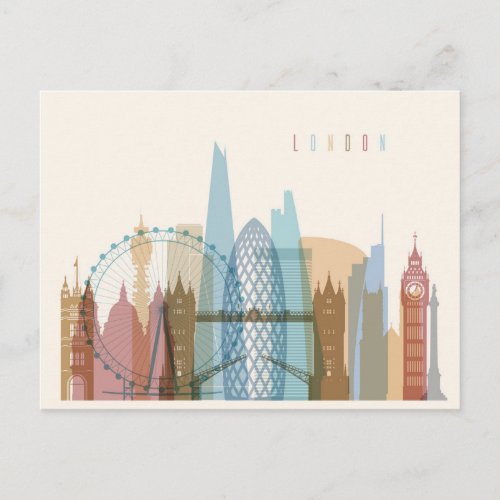 London England  City Skyline Postcard