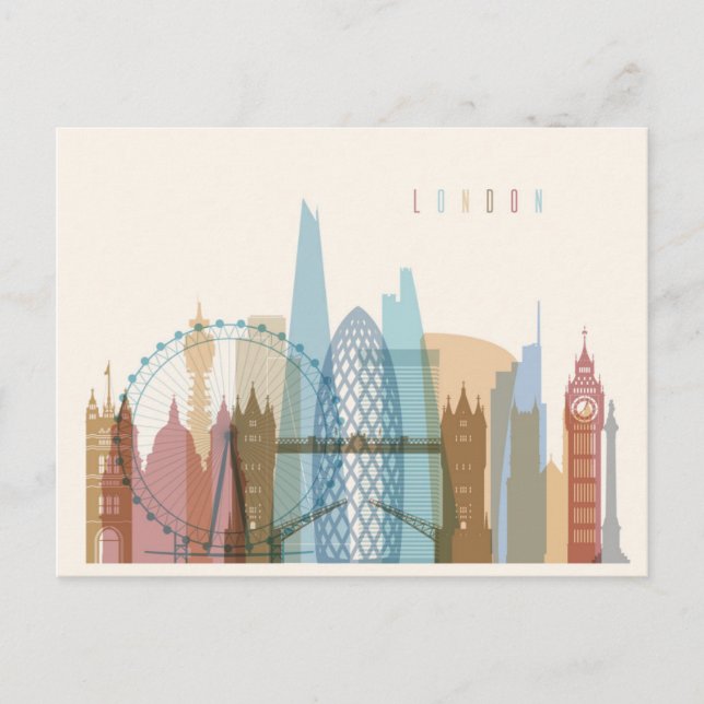 London, England | City Skyline Postcard (Front)