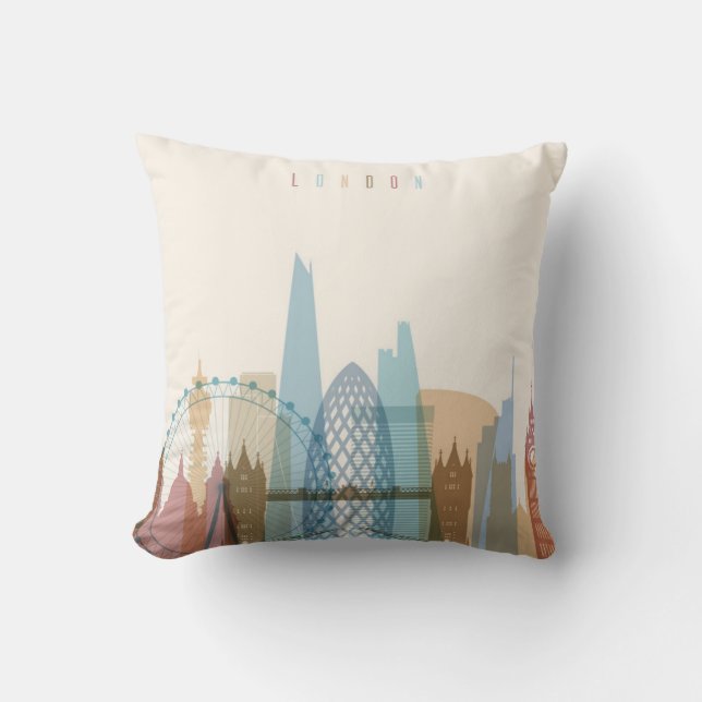 London, England | City Skyline Throw Pillow (Front)