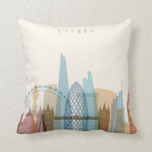 London, England   City Skyline Throw Pillow