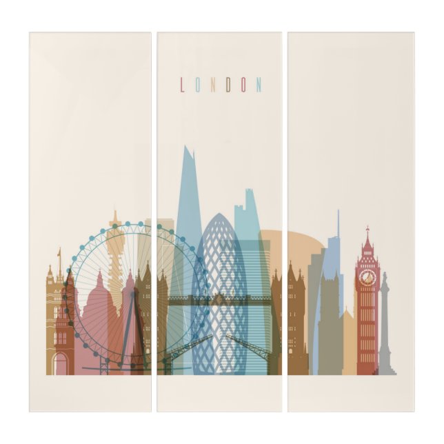 London, England | City Skyline Triptych (Front)
