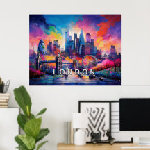 London England Colorful Abstract Art